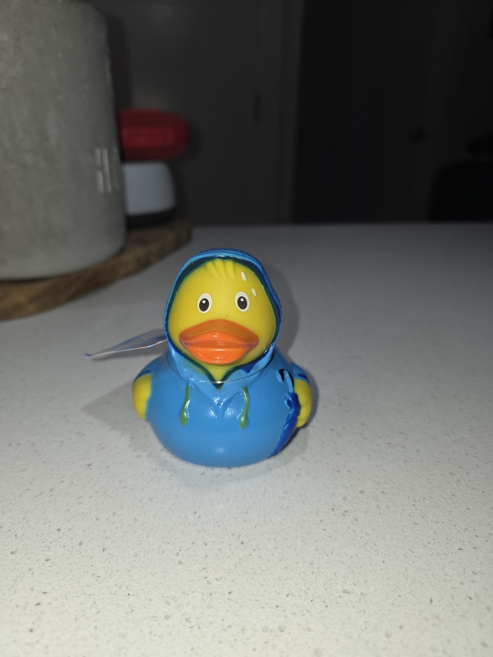 Blue Hoodie Rubber Duck Bath Toy - Yellow & Blue
